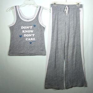 XOXO "Don't Know Don't Care" Knit Pajamas M (Juniors)